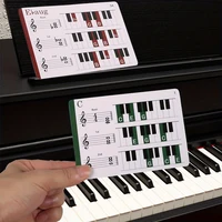 Tarjetas Flash de música, tarjetas Flash codificadas en Color de Piano de papel con placa de cobre de colores, tarjetas Flash de acordes de Piano para principiantes