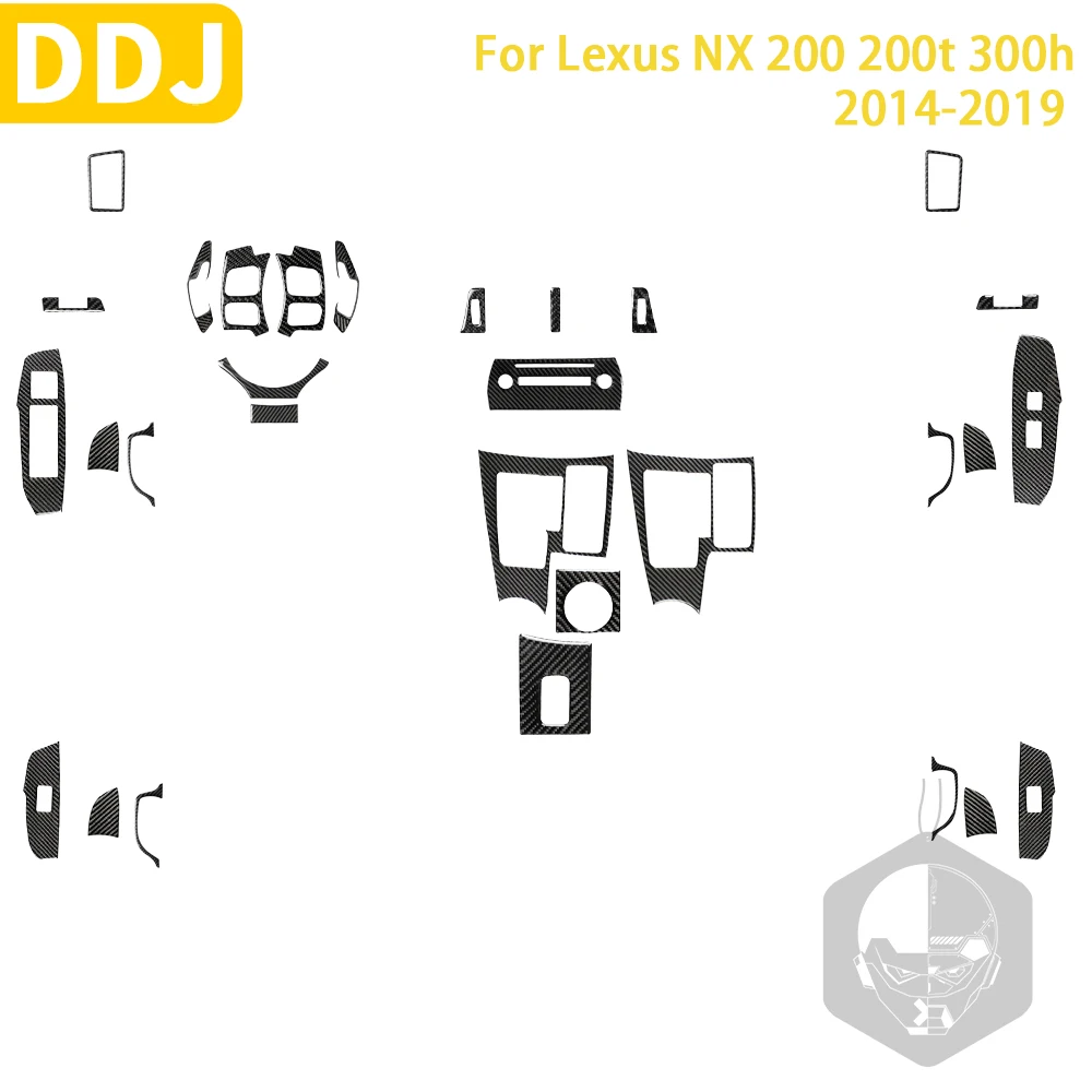 Аксессуары для Lexus NX 200 200t 300h 2014-2019, автомобильные аксессуары из углеродного волокна для салона воздуховыпускного отверстия, Колесо рулевого колеса, декоративные наклейки