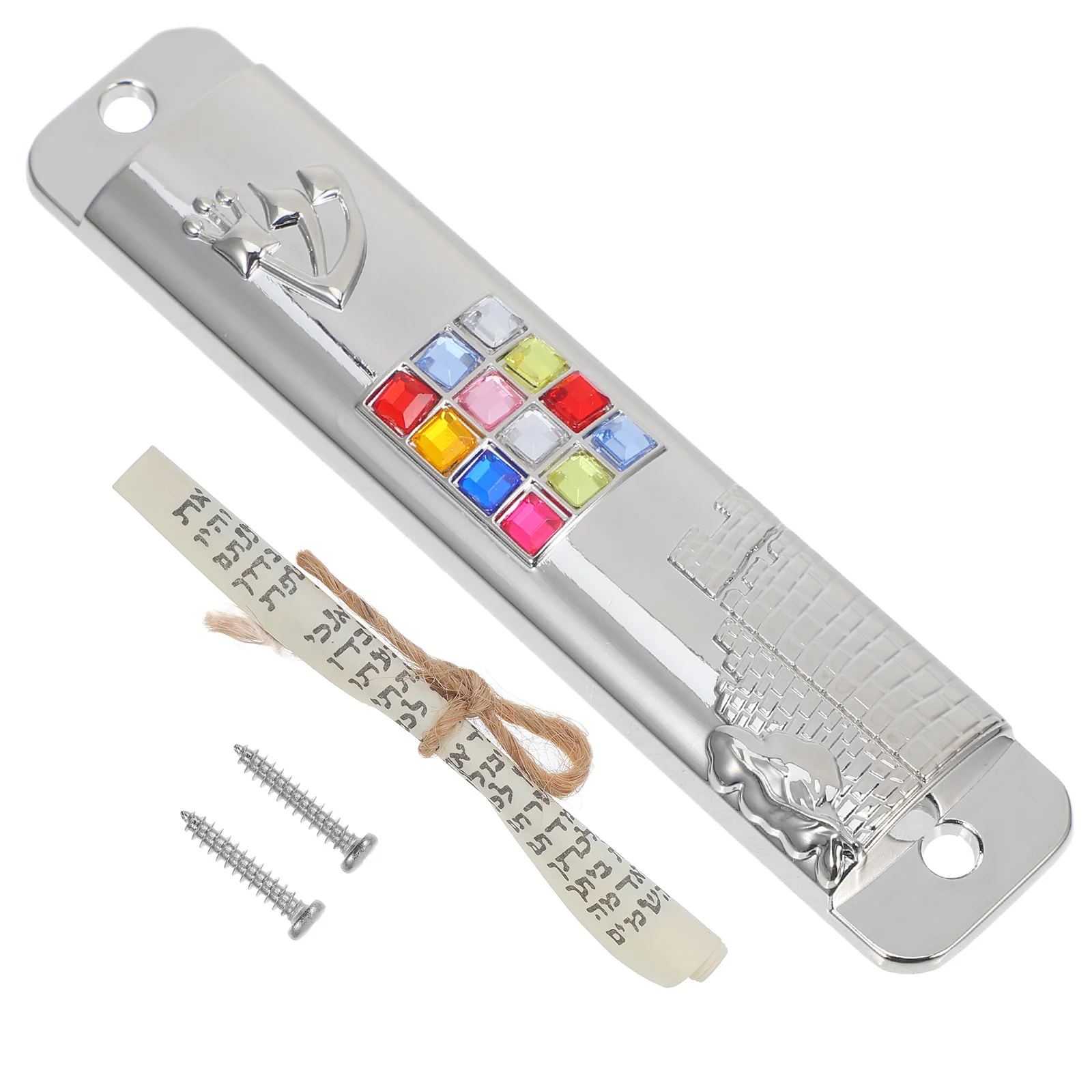 Goal Post Mezuzah Metal Gifts Classic Decorations Scroll Catholic Jewish for Door Side Religious