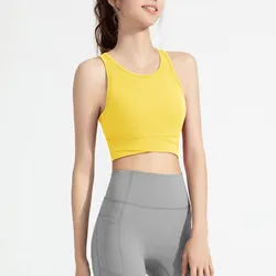 Sujetador deportivo para mujer, Top corto, chaleco de Fitness, ropa deportiva con almohadilla fija, Top deportivo, sujetadores para gimnasio, ropa interior de Yoga, lencería Push Up para correr