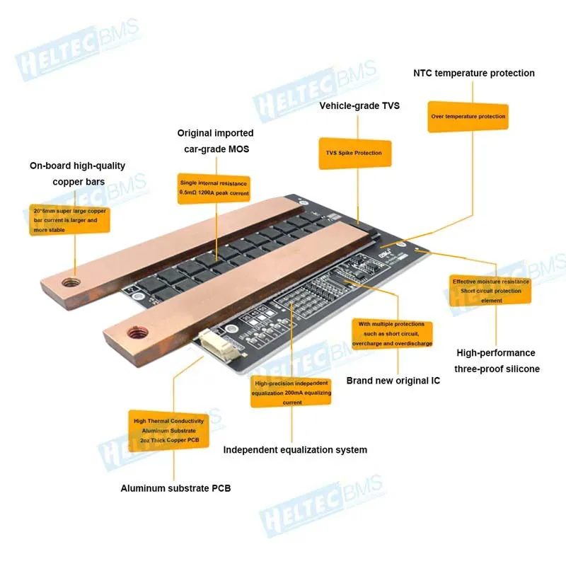 Imagem -04 - Pico 1500a Carro Start up 12v 24v 460a Bms 4s 3s 7s 8s Lipo Lifepo4 Bateria Placa de Proteção Equilíbrio Bms