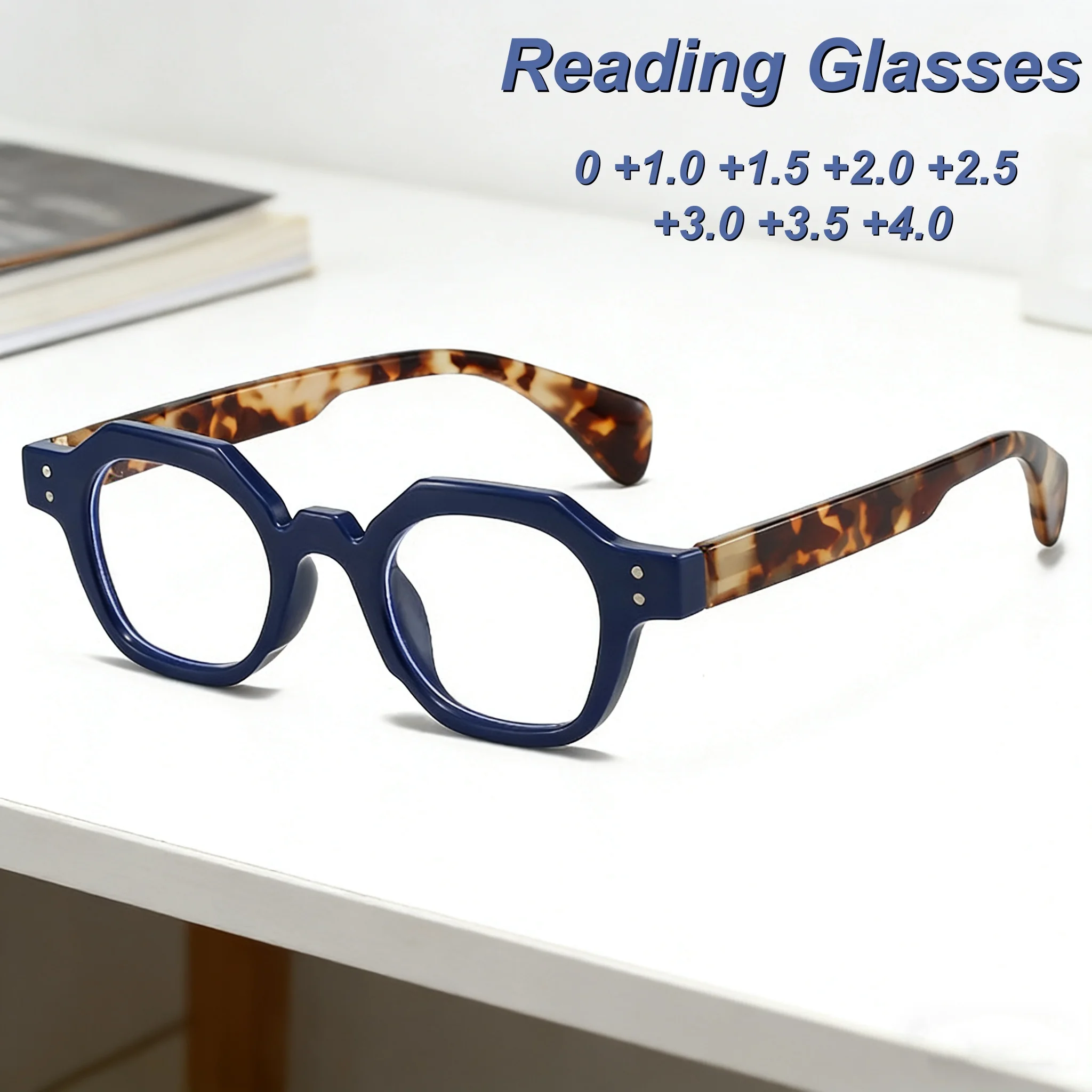 

Retro Personality Irregular Frame Women's Reading Glasses Fashionable Neutral High-quality Spring Leg Anti Blue Light Glasses