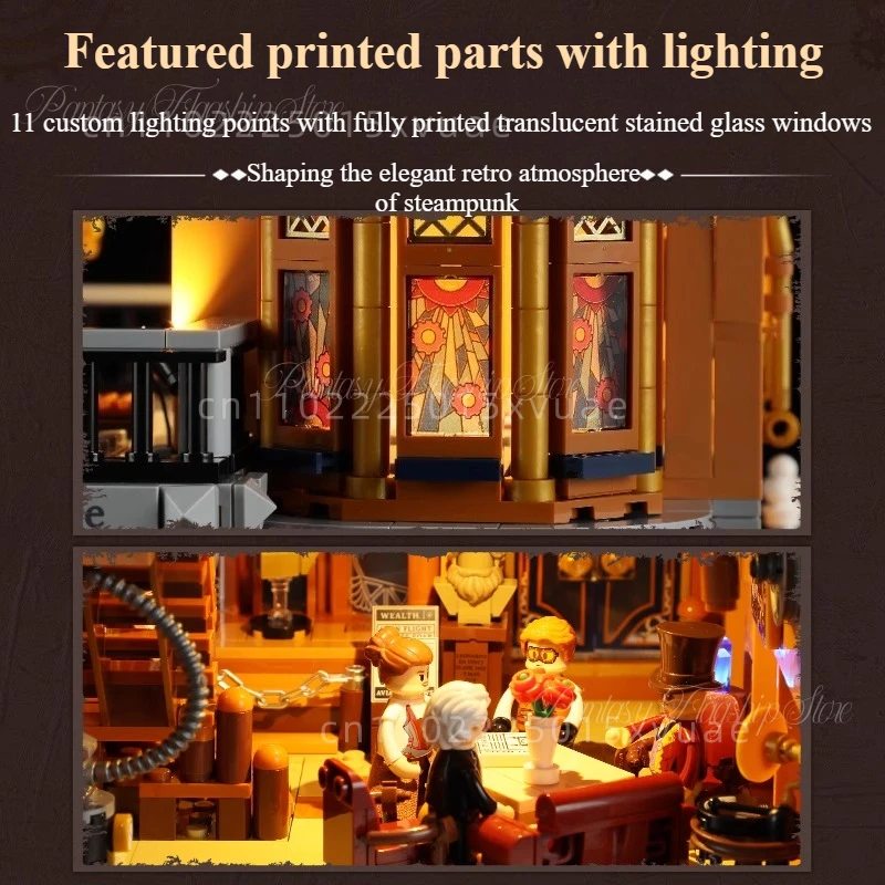 Steampunkowy Klub Fling Klocki Światowy Klub Lotniczy Budowa Dużej Maszyny Model do Składania Kolekcja Ozdoba Prezent