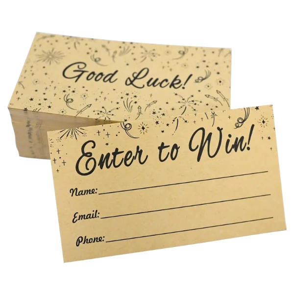 

L LIKED 250 Enter to Win Cards 3.5"x2" Kraft Paper Entry Form Raffle Tickets for Events Contest,Carnivals,Fairs