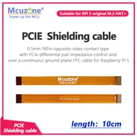 Cable blindado FPC PCIe opuesto de 0,5 mm-16 pines de 10 cm, con combinación de impedancia diferencial PCIe, para Raspberry Pi 5 M.2 AI HAT +