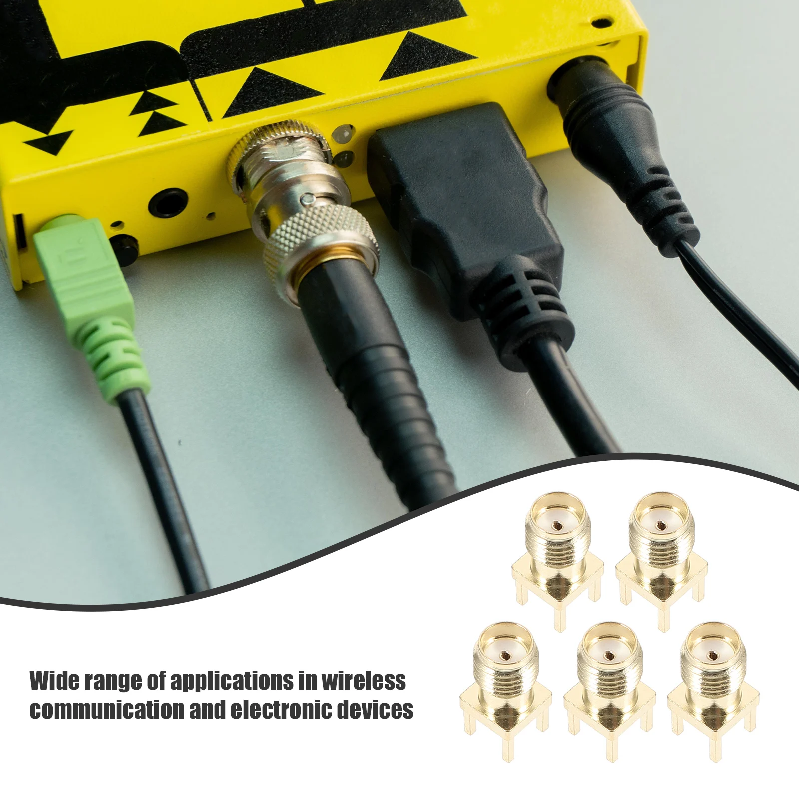 

5Pcs Sma Connector Edge Mount Vertical Foot Pcb Panel Repair Coaxial Adapter Female Solder Connector High Strength