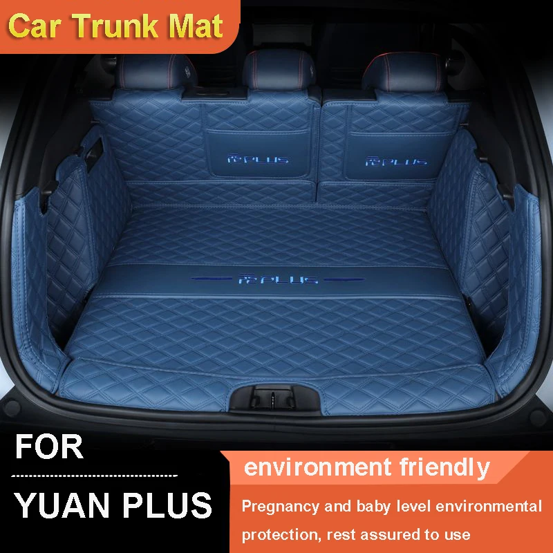 

For BYD YUAN PLUS Car Trunk Mat Styling PU Leather Trunk Protection Mat Catpet Interior Cover Part Pad Auto Accessorie