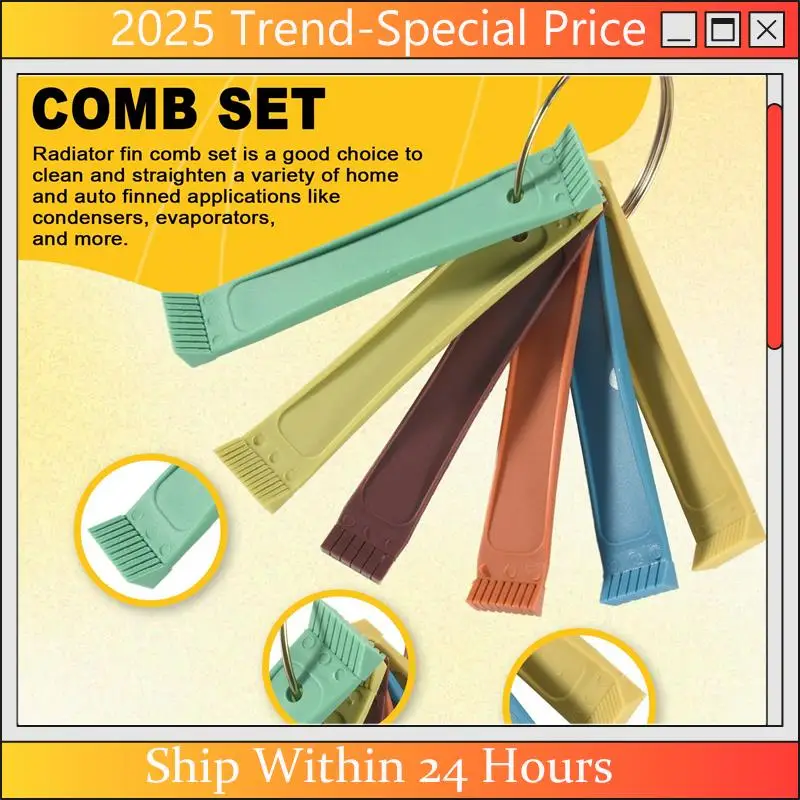 

Новый набор расчесок с кольцевым плавником FCR6, расческа с ребрами кондиционера, выпрямитель катушек конденсатора испарителя, выпрямитель расчески с ребрами переменного тока