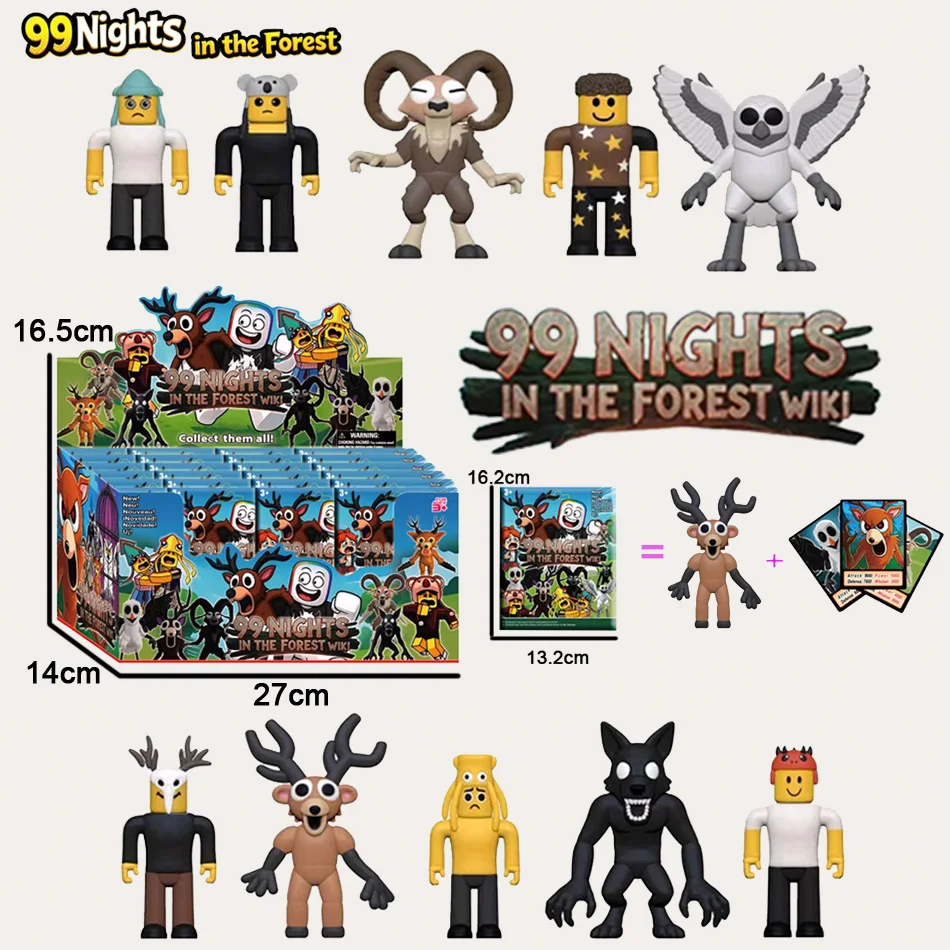 新しい99夜の森の鹿ブラインドボックスフィギュアおもちゃ動物ミル鹿ファンゲーム誕生日プレゼントハロウィンクリスマス子供向けギフト