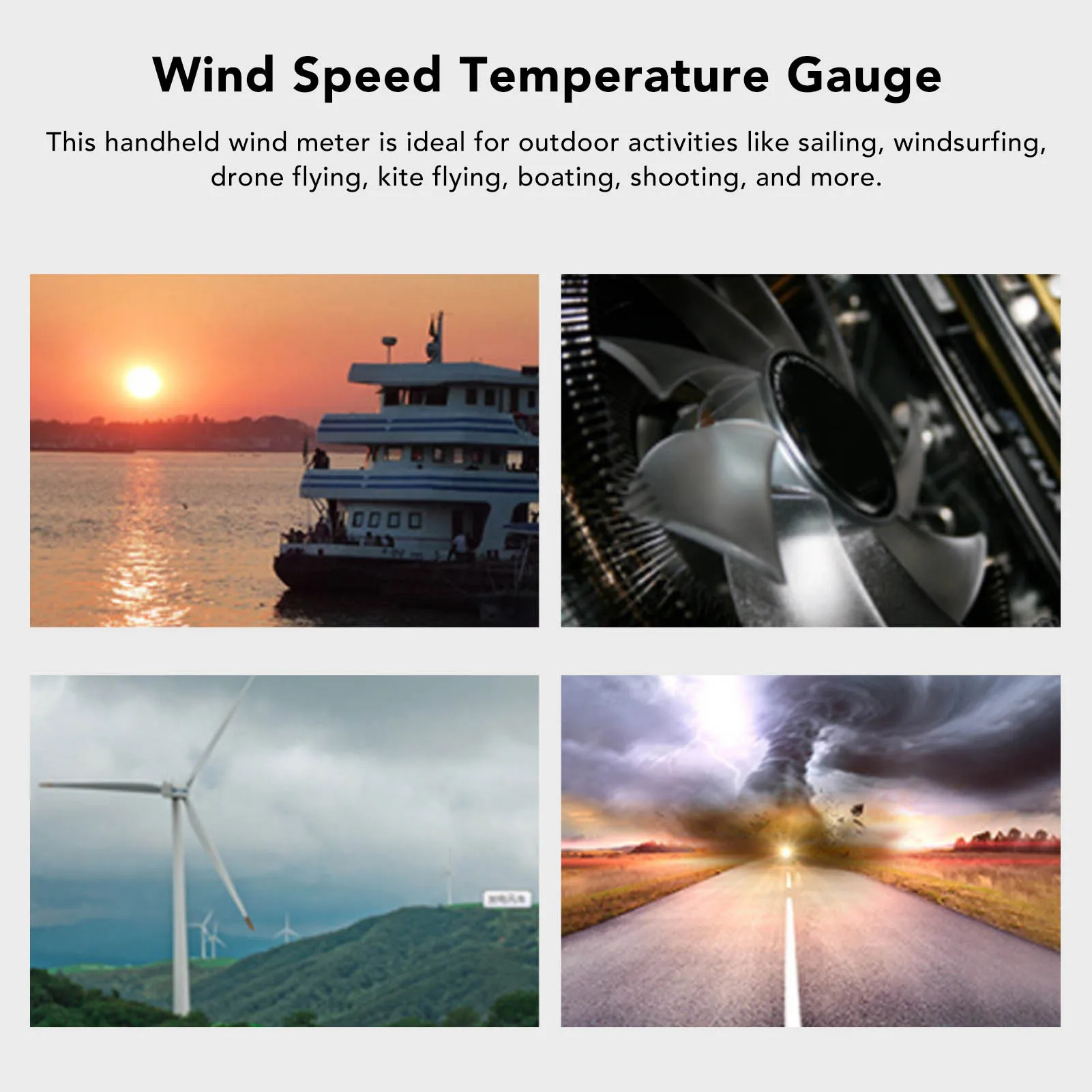 For Windsurfing For HVAC Testing Handheld Wind Gauge Air Flow Meter Sailing Anemometer For Sailing And Boating