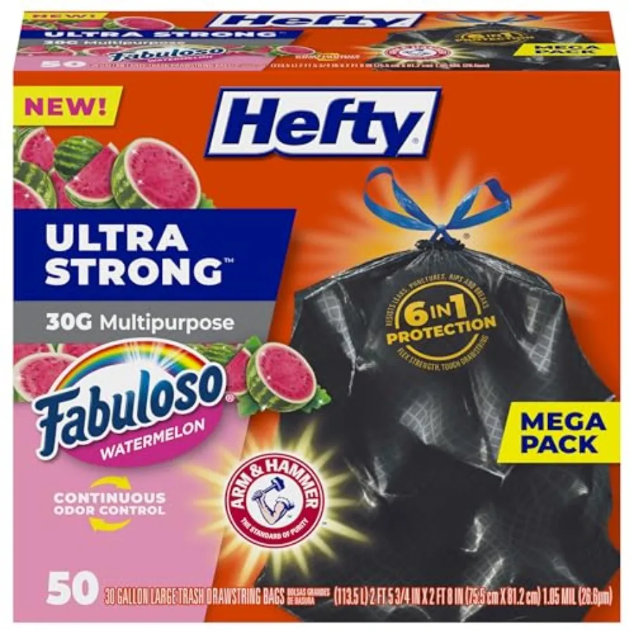 

Ultra Strong 30 Gallon Trash Bags Large Trash Bags Multipurpose Break Resistant Drawstring Closure Resists Leaks Punctures and