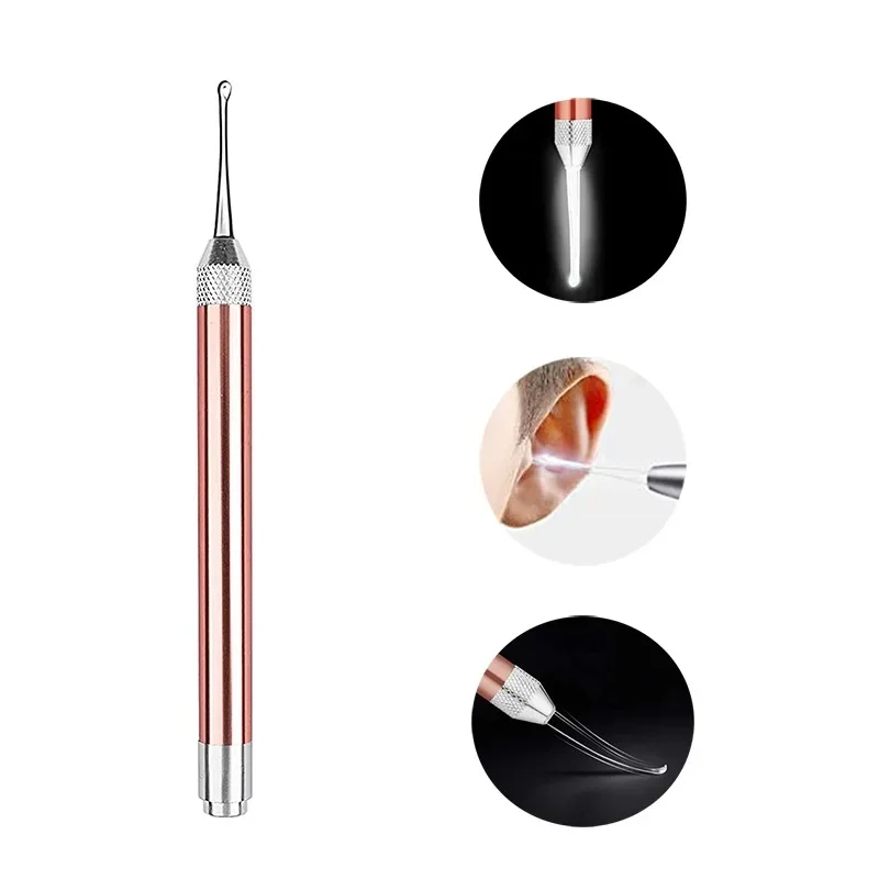 

LED FlashLight Earpick Baby Ear Cleaner Endoscope Penlight Spoon Cleaning Ear Curette Light Spoon with Magnifier Ear Wax Removal