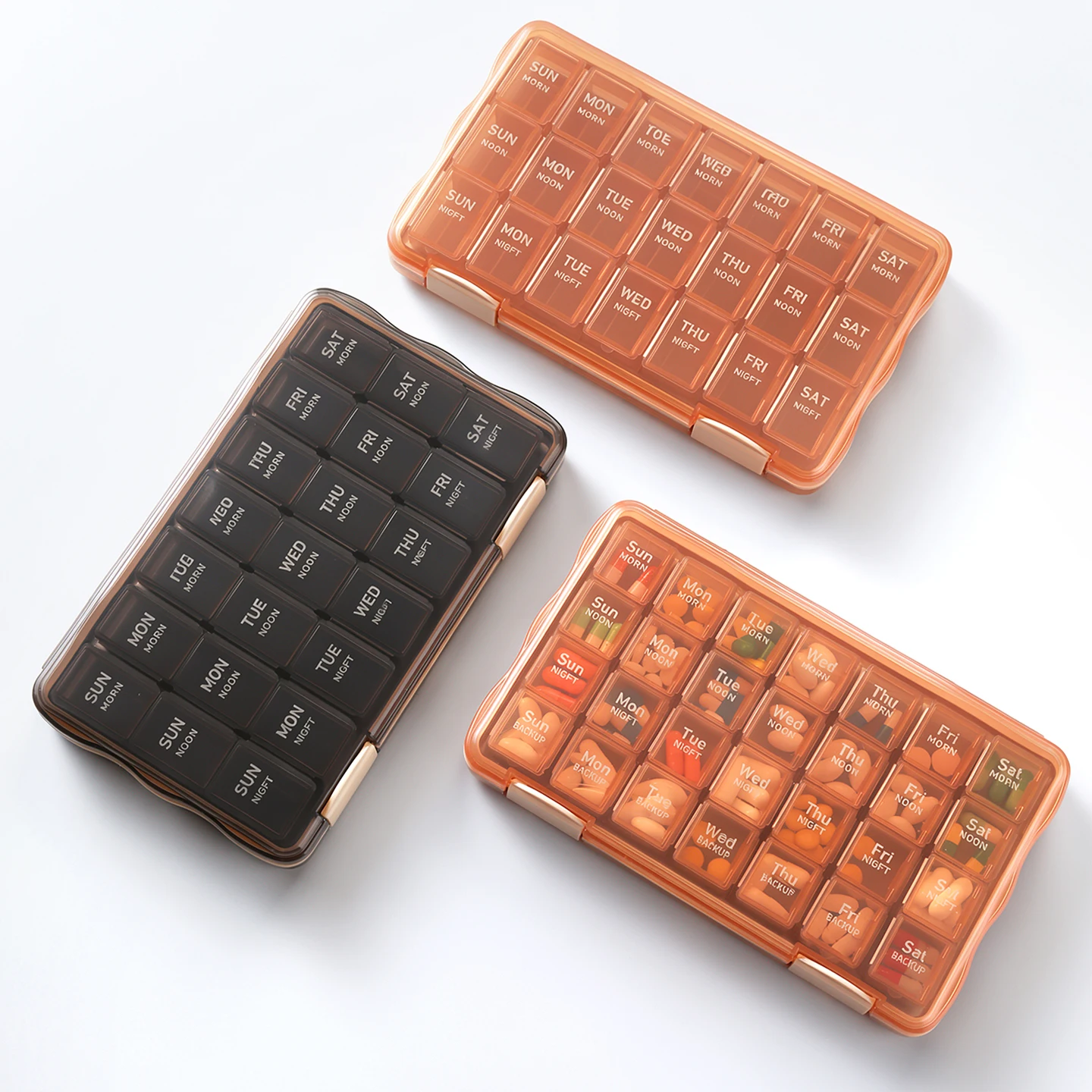 7-Day Pill Organizer:21/28-Compartment Extra-Large Capacity Pill Box-Dustproof,Moisture-Resistant, and Portable