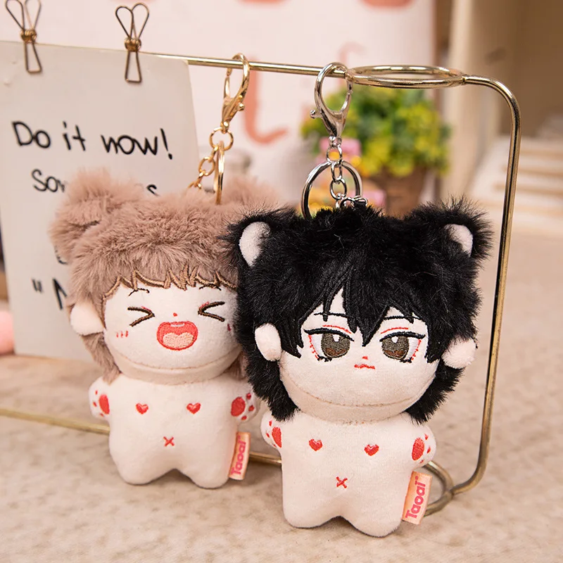 12cm Mini Kawaii Idol Plush Keychain Doll for Cute Stuffed No Attribute Customization Naked Cotton Dolls for Bag Pendant Gifts