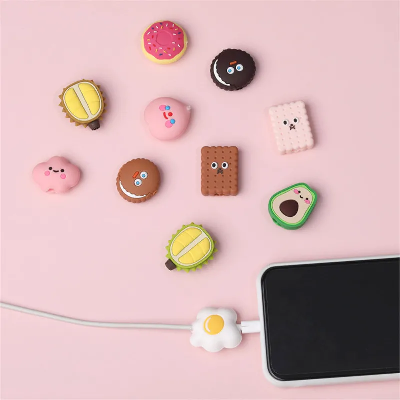 Drinks Cartoon Cable Protector Cute Charger Protector Cable Winder  Organizer Anime Data Line Cord Protective Cover For iPhone