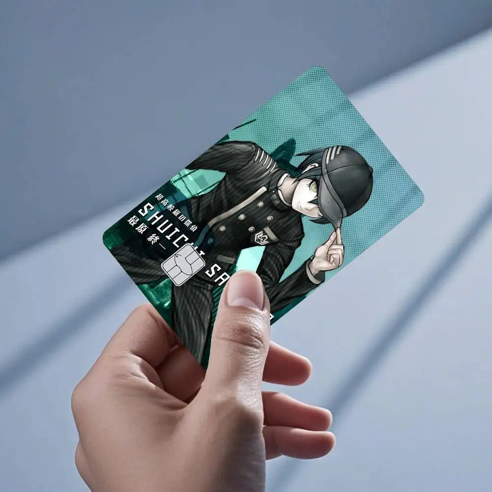 Anime D-Danganronpa S-Shuichi Saihara 4pcs 1Set Laser Holographic Sticker Skin Cover for Credit Bank Debit Card