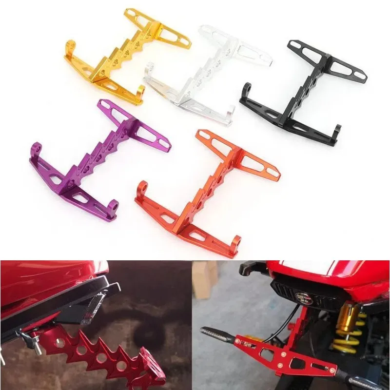 

Motorcycle License Plate Holder Street Sports Car Pedal Motorbike Aluminum Alloy Fish Bone Brand Holder Modification Accessories