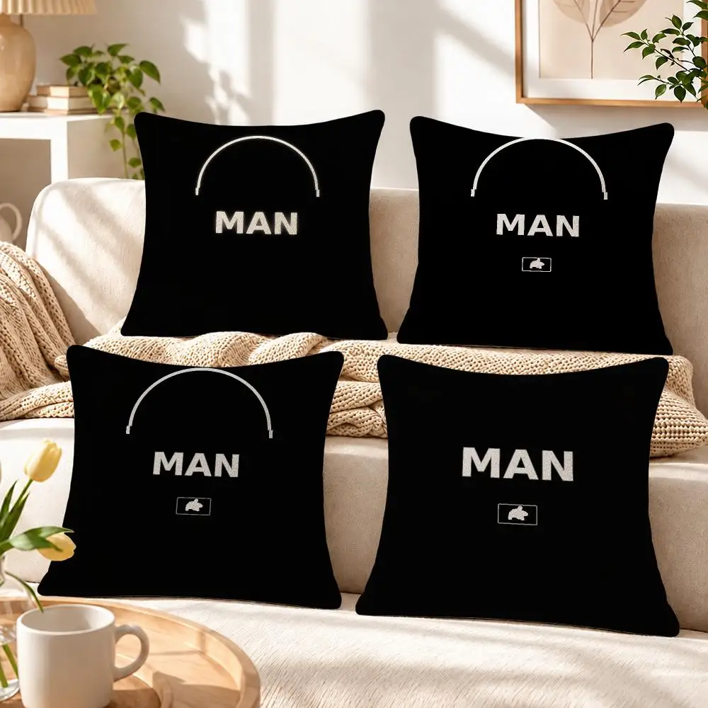 Brand MAN Truck Cushion Cover Soft Short‑Plush Pillowcase, Sofa Bedroom Home Decor, Holiday Gift