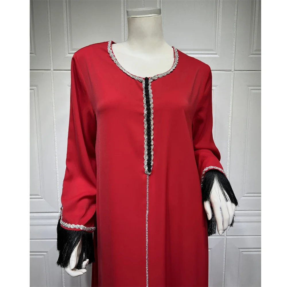 Eid Mubarak Djellaba Diamanten Abaya Frauen Muslimischen Party Kleid Ramadan Kaftan Marocain Frauen Kleid Kleid Islamische Kleidung Kaftan