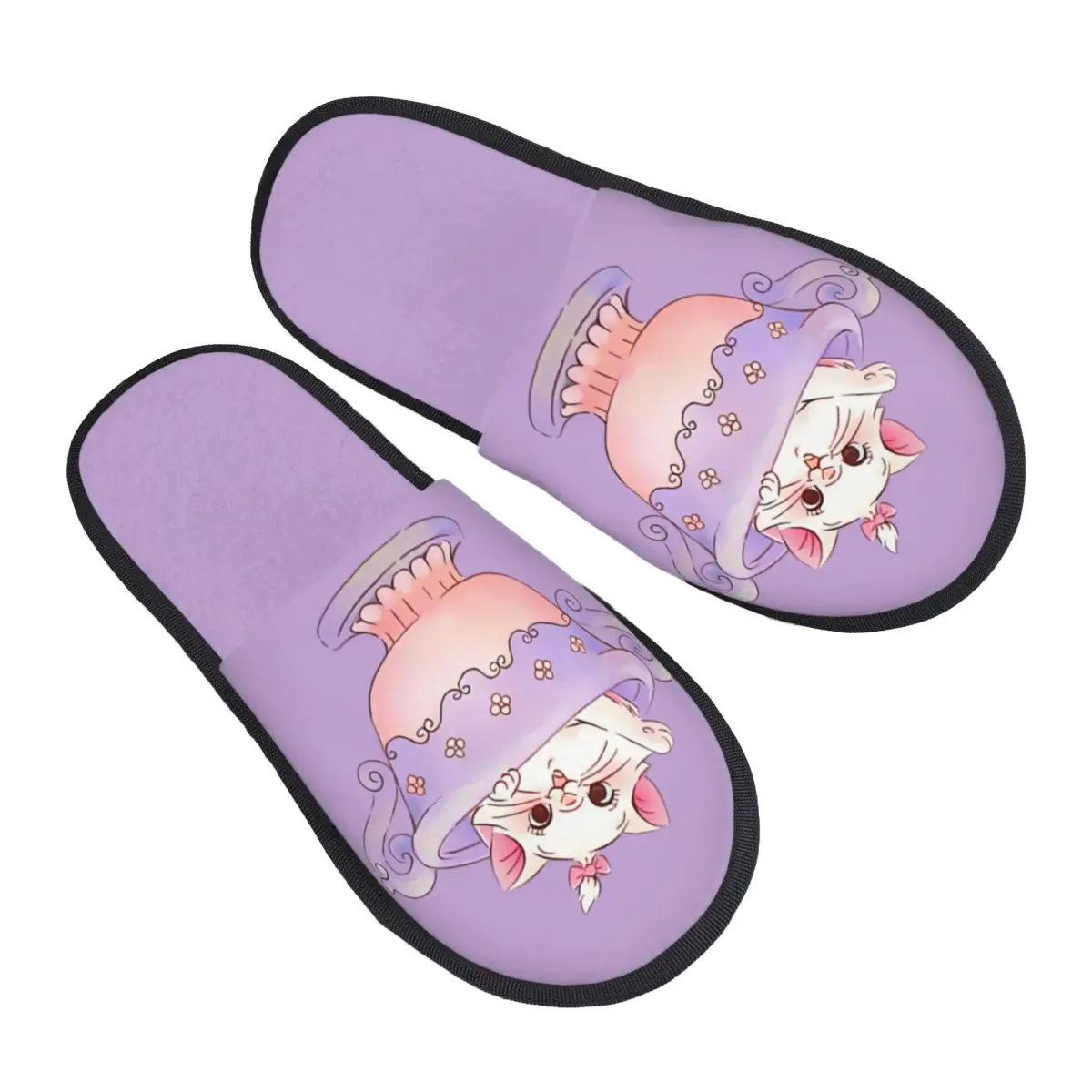 

Custom Print Women Marie Cat House Slippers Cozy Warm Animation Memory Foam Fluffy Slipper Indoor Outdoor Shoes