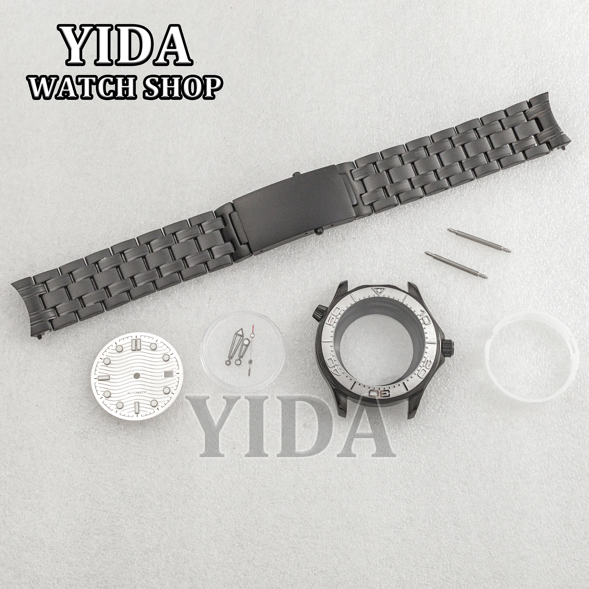 Voor Seamaster 300 NH35 NH36 Horlogekast Band Accessoires Wijzerplaat Bezel Ring Cover Roestvrij Staal 31 Mm Gezicht Lichtgevende Pointers onderdelen