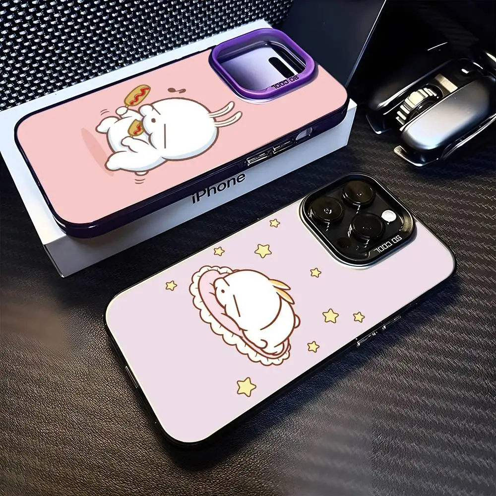 

K-Korea Cute MashiMaro Phone Case For iPhone 16,15,14,13,12,11,Mini,Pro,MAX Purple Matte Shockproof Cover