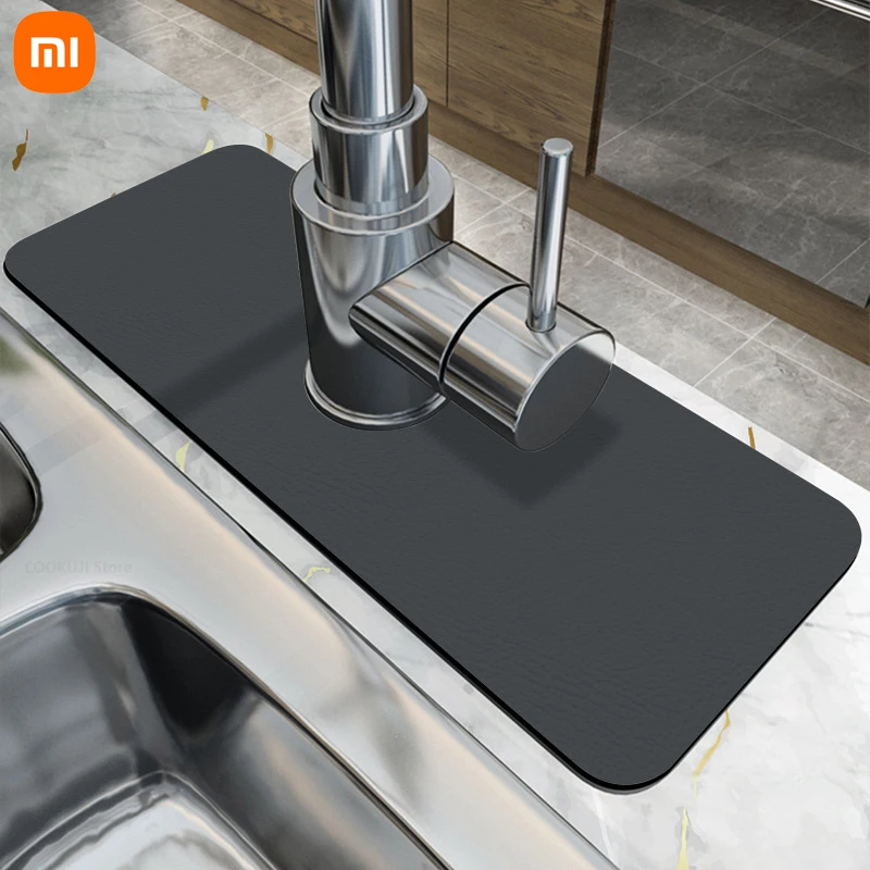 Xiaomi Kitchen Faucet Pad Diatomite Absorbent Fast Drying Bathroom Basin Splash-Proof Guard Drip Catcher Bottom Sink NonSlip Mat