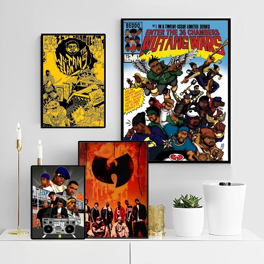 W-WU T-TANG C-CLAN Vintage Posters Sticky Whitepaper Prints Posters Artwork Posters Wall Stickers