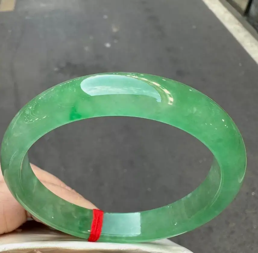 

Real Nature Grade AA Emerald Ice Green Burmese Jade jadeite bracelet bangle 57mm