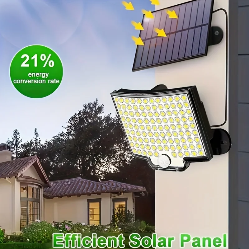 106 LED Solar Light Outdoor Motion Sensor IP65 Waterproof 120° Wide Angle Solar Wall Light for Home and Garden Yard Balcony