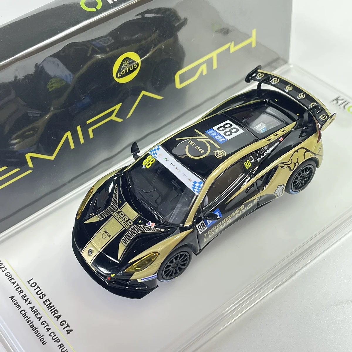 Kilo Works 1:64 Vollständige Rennwagen-Kollektion Lotus Emira GT4 # 75/ # 88 & Audi R8 LMS GT3 Evo II # 1 Diecast-Modellauto-Set auf Lager – Detail 7