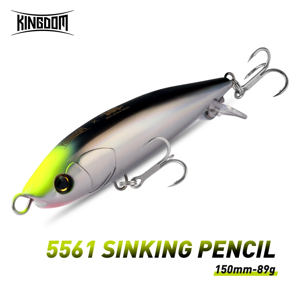 

Тонущий карандаш Kingdom, джеркбейт, 150 мм, 89 г, для дальнего заброса, для морской рыбалки, искусственные твердые воблеры для троллинга сибас