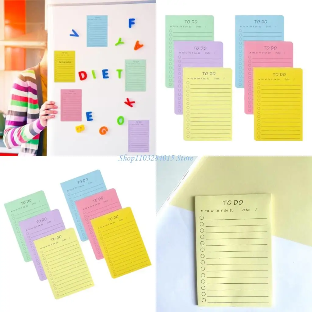 R6FF Colorful Note Paper 360Sheets 6x4Inch Adhesive Note Pad Notes Paper Lined Pocket Notepads for Writing Journaling