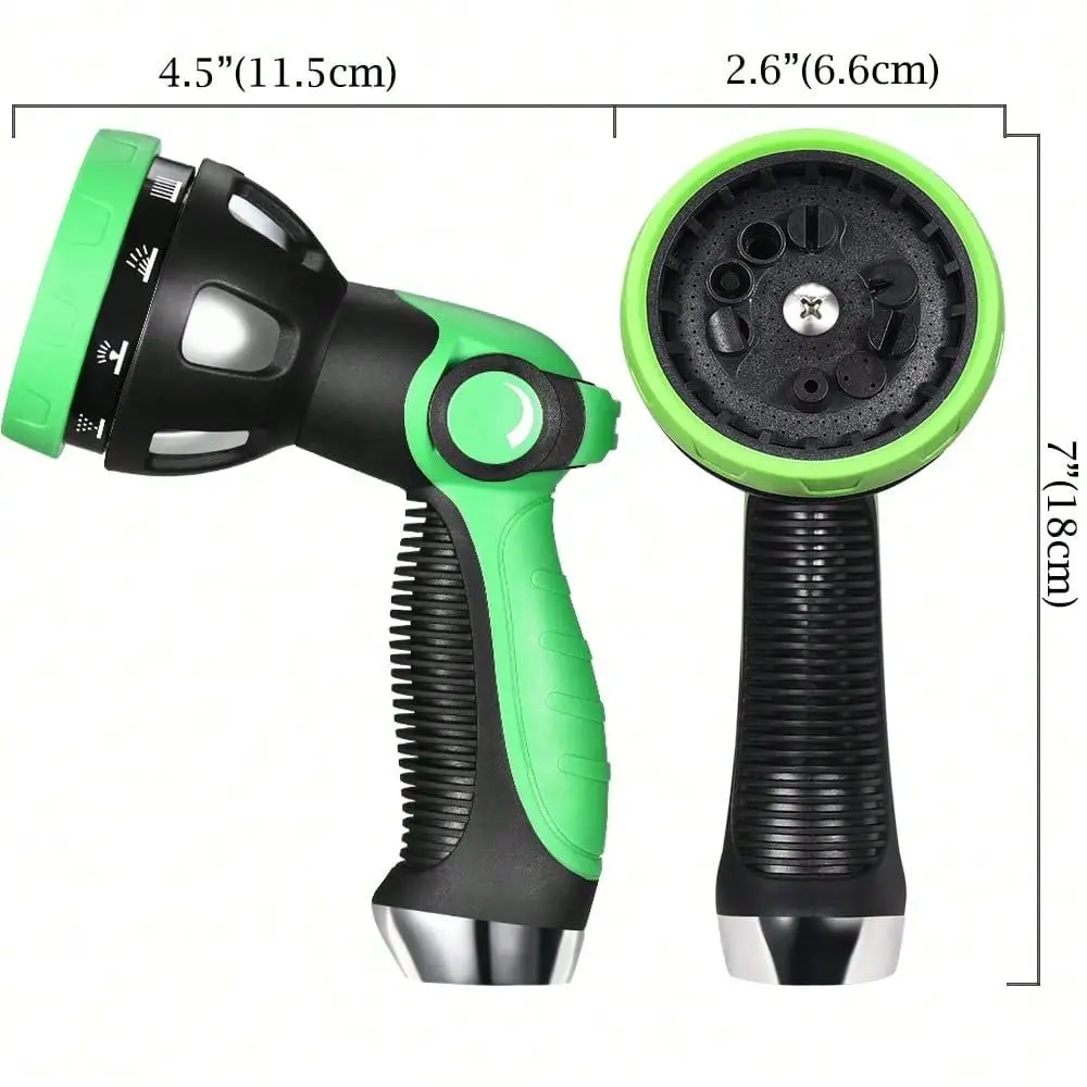 

Hose Nozzle 10 Adjustable Patterns Metal High Pressure Hose Nozzle, Garden Hose Spray Nozzle With Thumb Control Design, Hose Sp