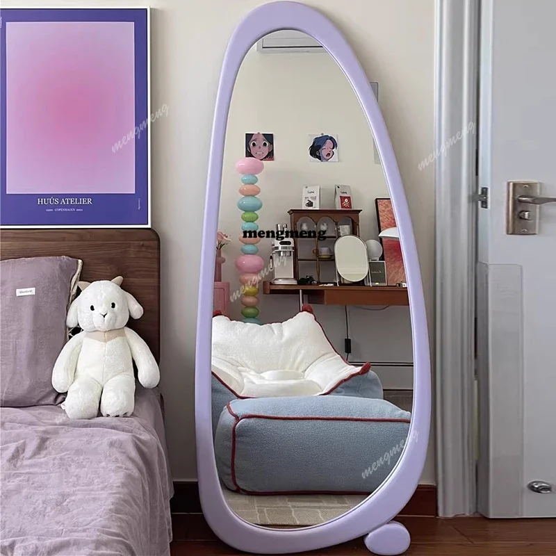 Cute Bedroom Mirror Korean Style Floor Girls Wavy Aesthetic Decoration Mirror Art Infinity Garden Spiegel Wand Home Products