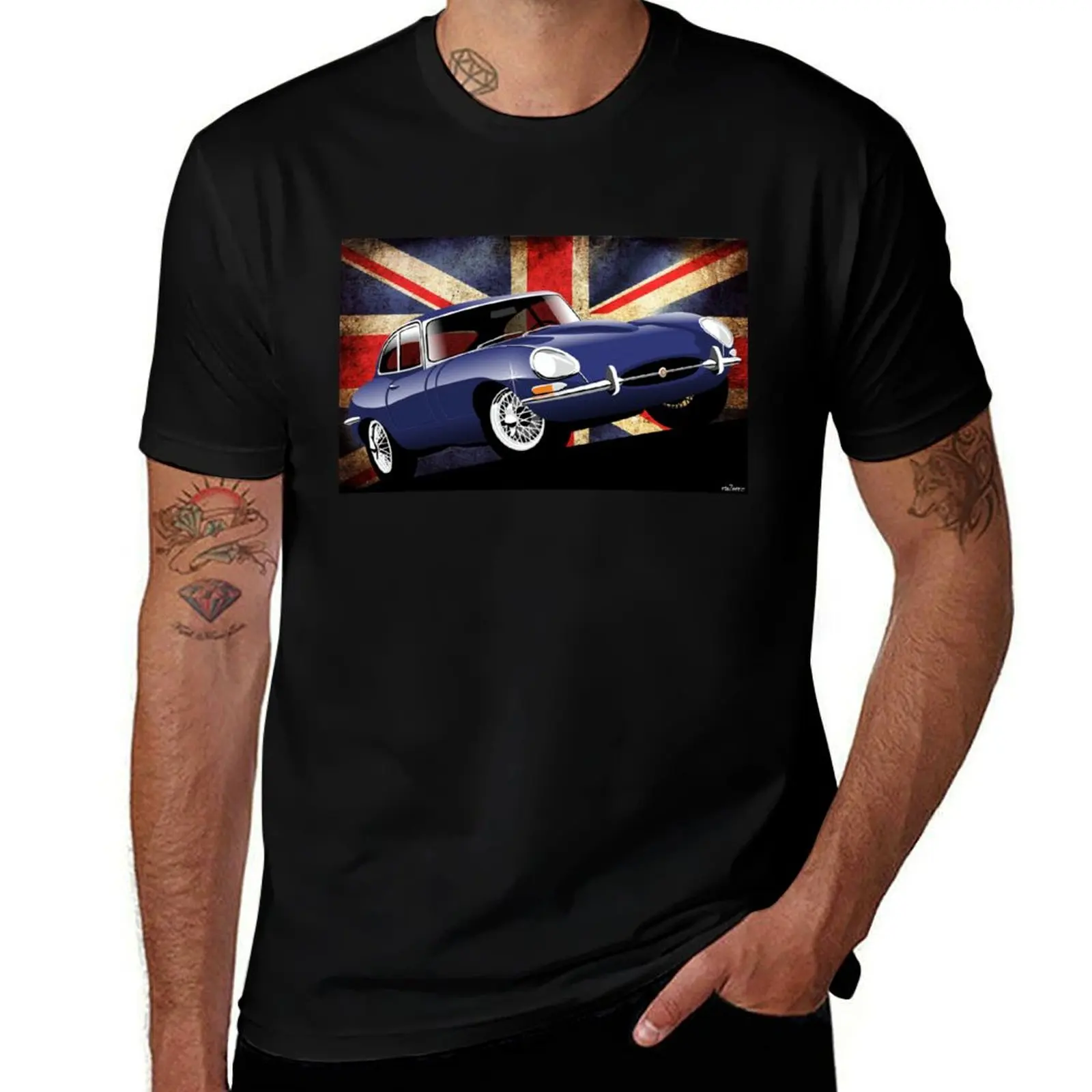 

E-type series 1 coupe - blue T-Shirt anime cotton graphic tees boys animal print summer top outfits for men