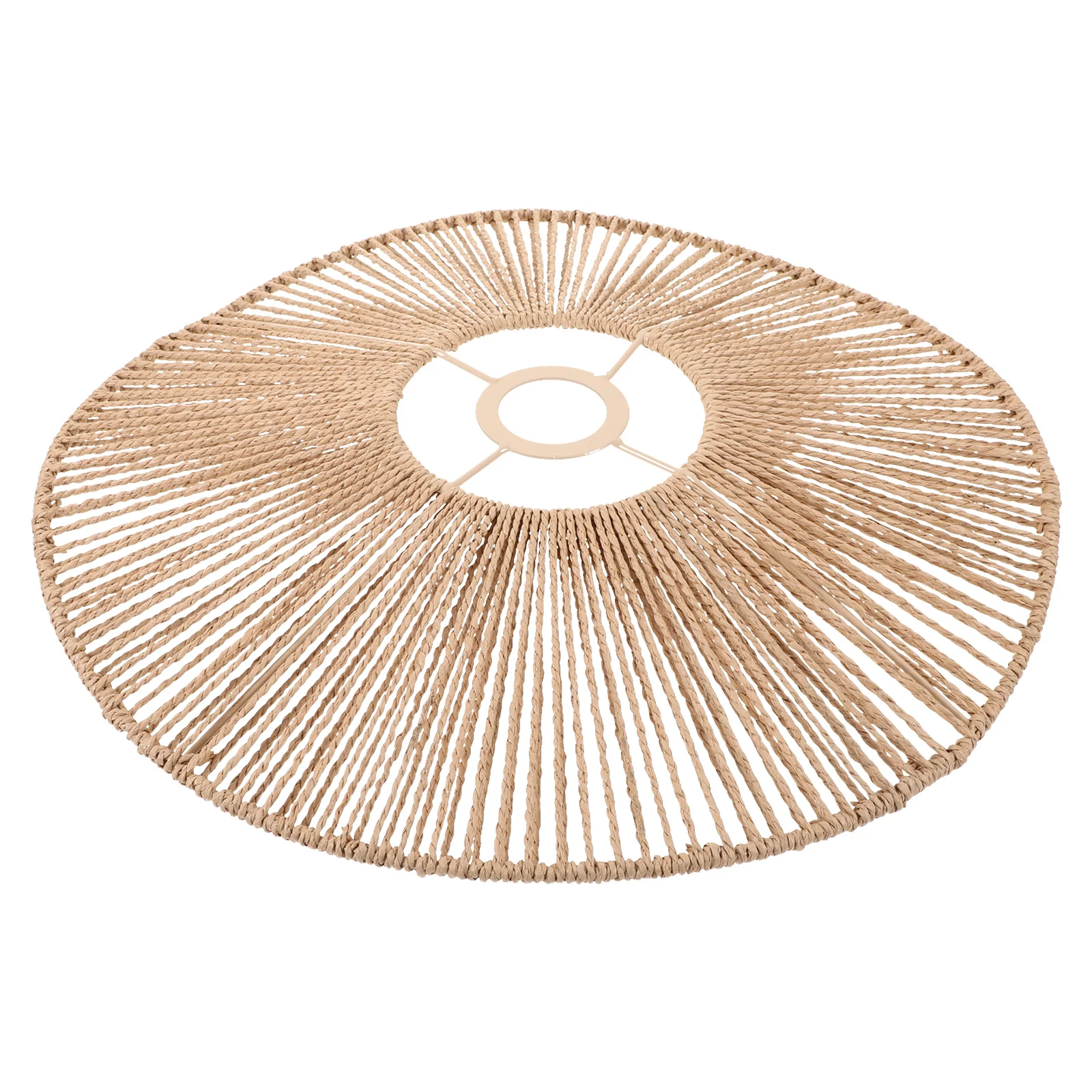 Retro Lamp Shade Woven Paper Rope Iron Material Vintage Style Light Cover For Home Bedroom Ceiling Hotel Restaurant Bar