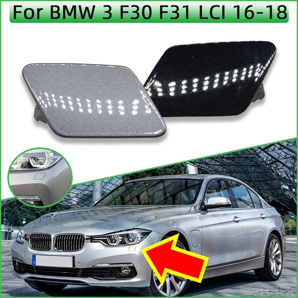 Auto Parts Headlight Washer Nozzle Cover For BMW 3 F30 F31 LCI 2016 2017 2018 #51117427669 51117427670 HeadLamp Water Spray Lid
