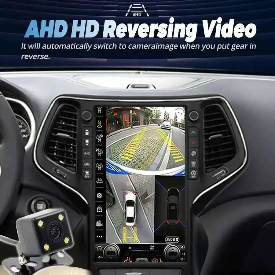 Tela Touch Android de 13,6 Polegadas para Jeep Cherokee 2014 2015-2021 Rádio Automotivo Navegação GPS Reprodutor Multimídia Auto Estéreo Bluetooth