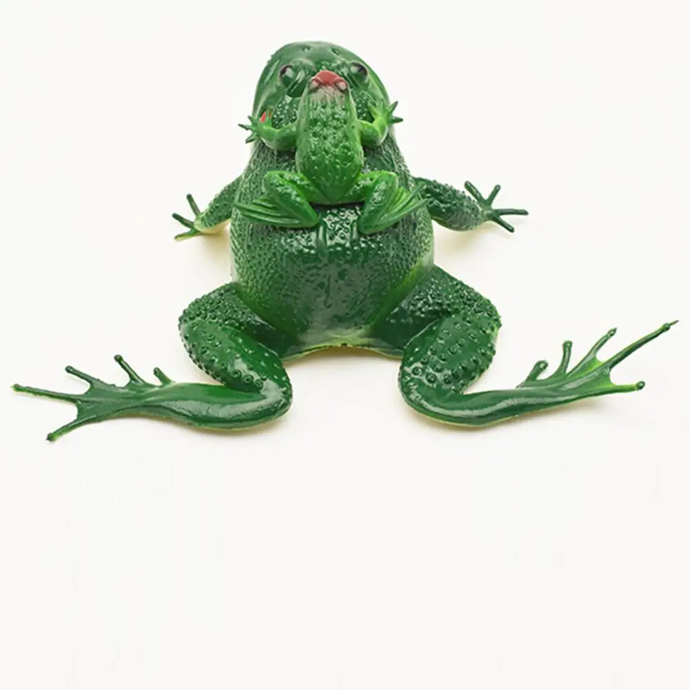 Figurines d'action de simulation de grenouille pour enfants, mère et fils, puzzle clair de Bergame, accessoires délicats pour les présentations, jouets modèles