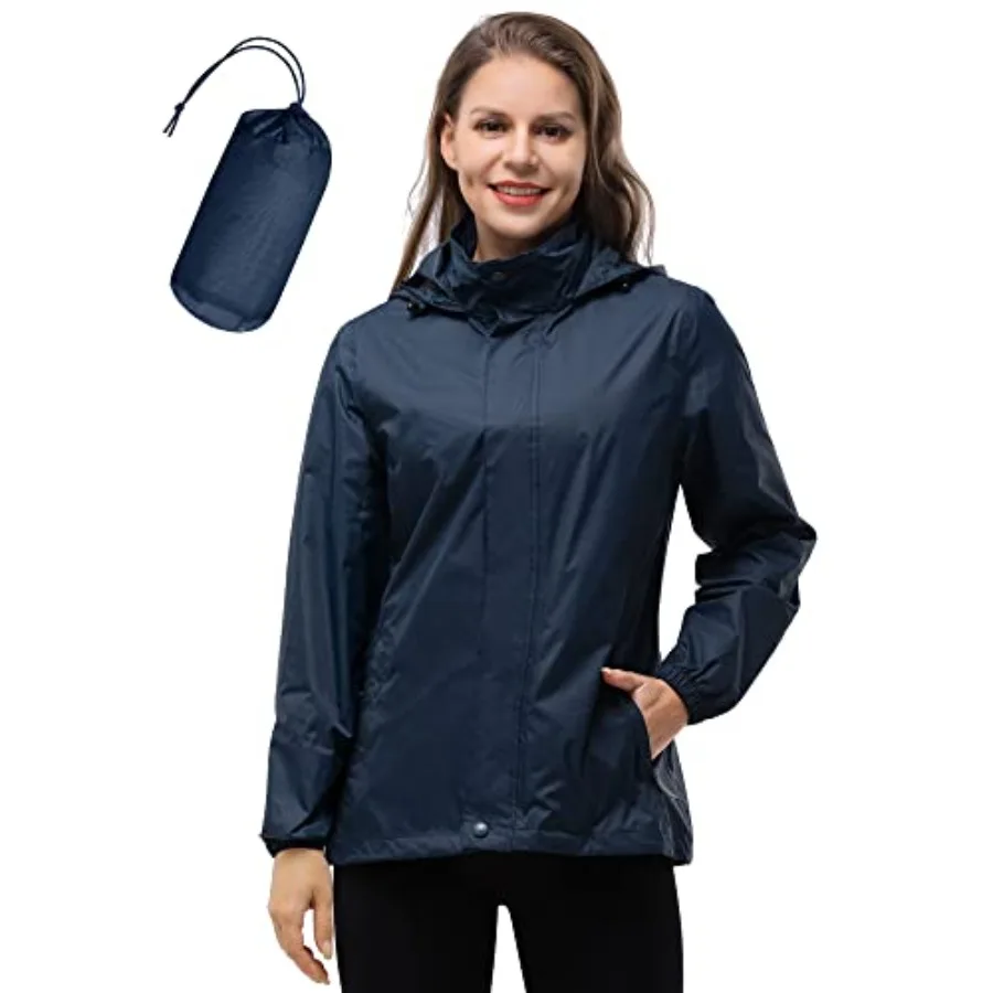 

Женская непромокаемая куртка-дождевик 33000Feet, легкая, компактная, с капюшоном, для гольфа, пеших прогулок, путешествий, ветровка