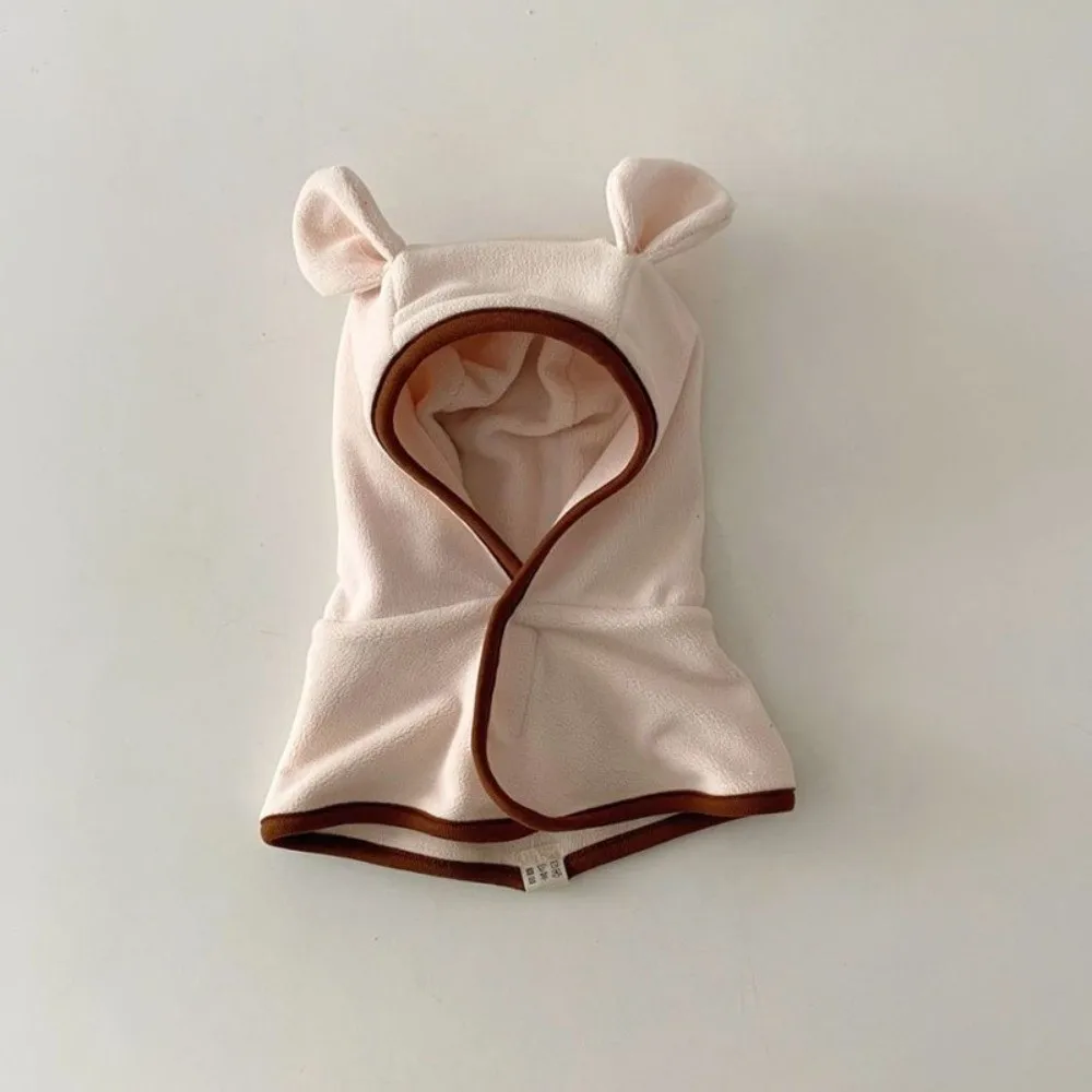 

New Cute Animal Ears Hat Scarf Set Warm Coldproof Balaclavas Integrated Polar Fleece Pullover Hat Outdoor Sports