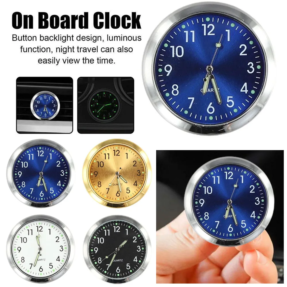 Car Clock Luminous Mini Automobiles Internal Stick-On/Air Outlets Digital Watch Mechanics Quartz Clocks Auto Ornament 40mm
