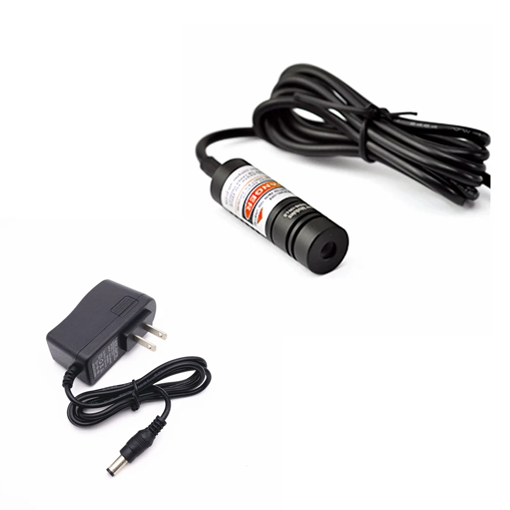 

Industrial Focusable 650nm 10mW Red Laser Diode Dot Module 14.5x48mm Scribe Positioning Light with 5V AC Adapter