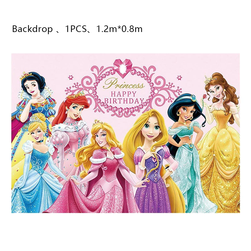 Disney Prinzessin Geburtstag Party Dekoration Aluminium Folie Ballon Für Kind Event Liefert Einweg Geschirr Banner Hintergrund Geschenk 3