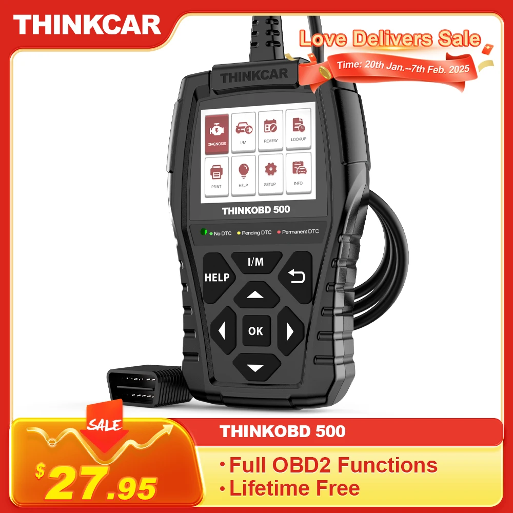 THINKCAR THINKOBD 500 OBD2 Scanner On-Board Diagnostic Tool Code Reader for Mechanics Car Check Engine Lifetime Free Upgrade