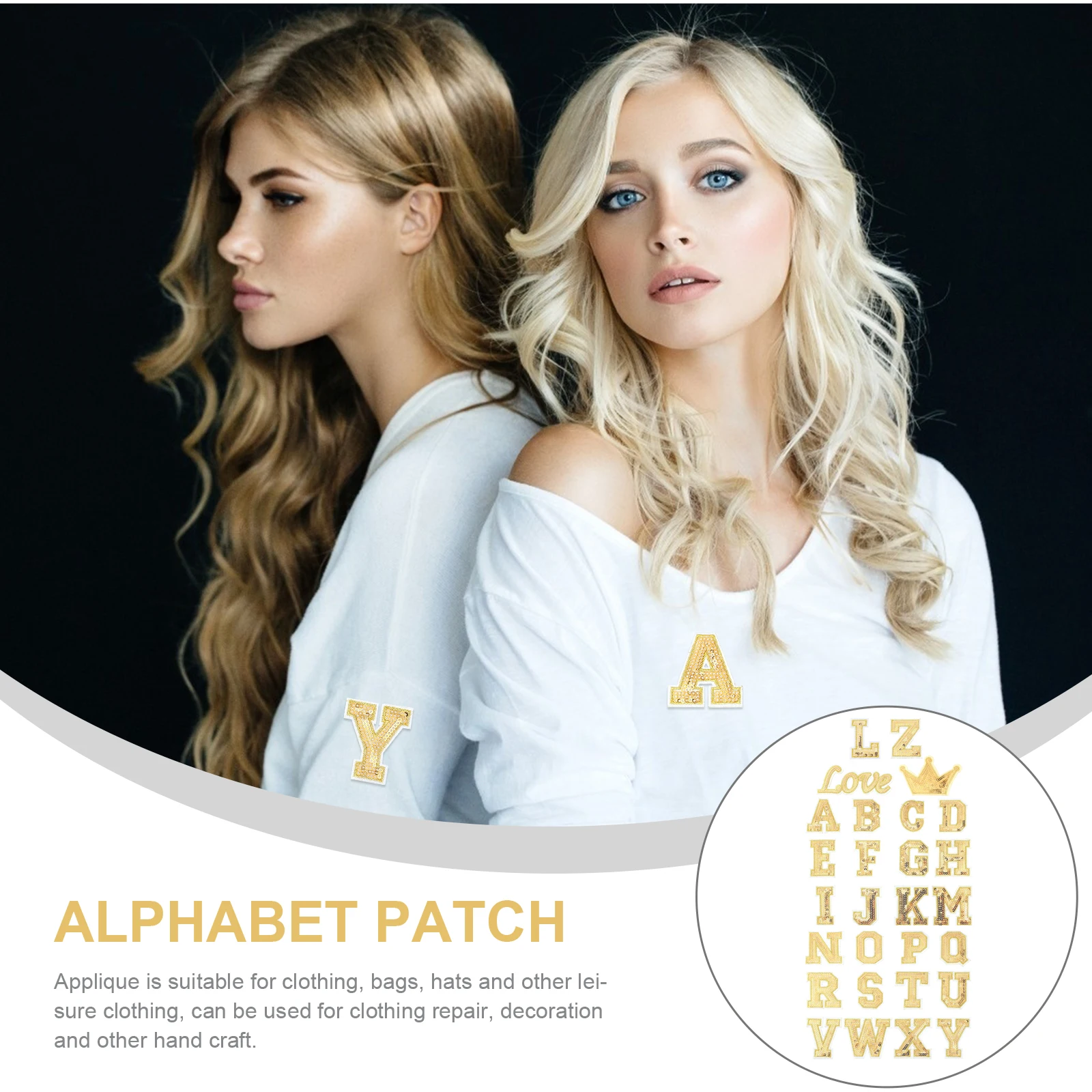 

56pcs Embroidered Alphabet Patches Decorative Cloth Letters for Clothes Jackets Iron On Sew Clothing Accessories