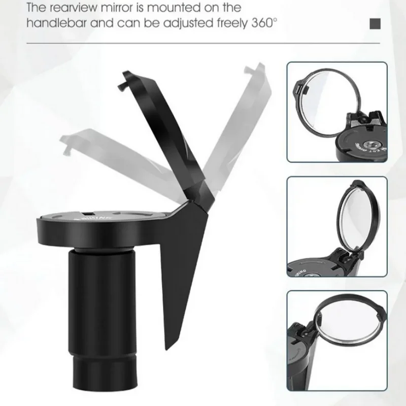 Cycling Mirror 360 Rotation Flexible 16-22mm Bike Handlebar Mirror Handlebar End Mirror Bicycle Rearview Mirror Rearview Mirror