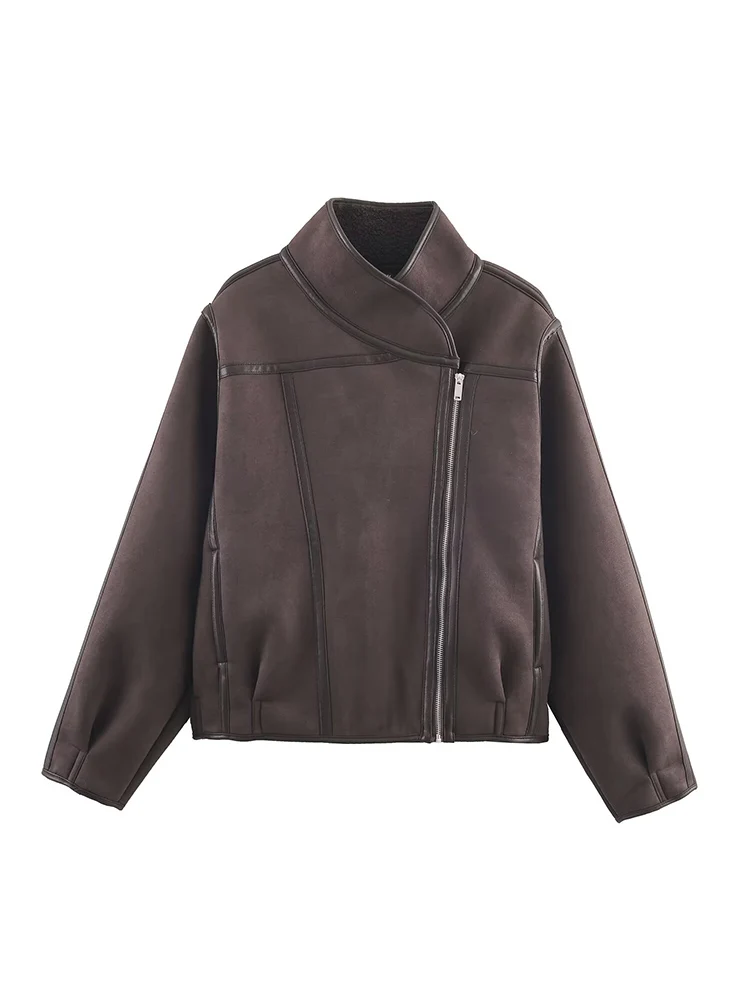 

Новая женская двусторонняя куртка с длинными рукавами во французском стиле, модная, универсальная и элегантная.