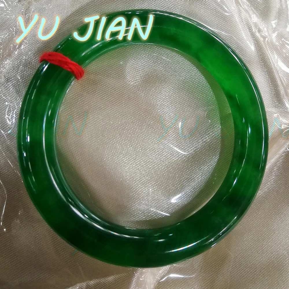 New Natural Myanmar Grade A High Ice Floating Green Flower Bangle Jadeite Handring Emerald Jade Bracelet Delicate Scarce Jewelry